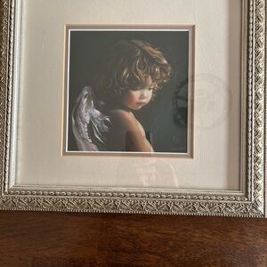Elegant Framed Angel Art Print by Nancy Noel